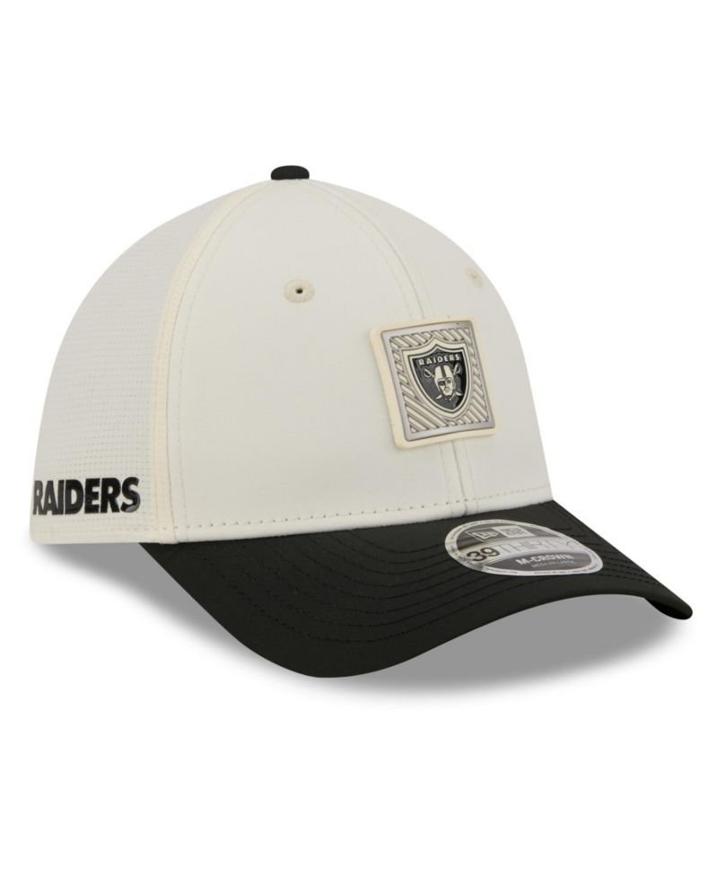Men's Cream/Black Las Vegas Raiders 2026 NFL Training Camp 39THIRTY Flex Hat
