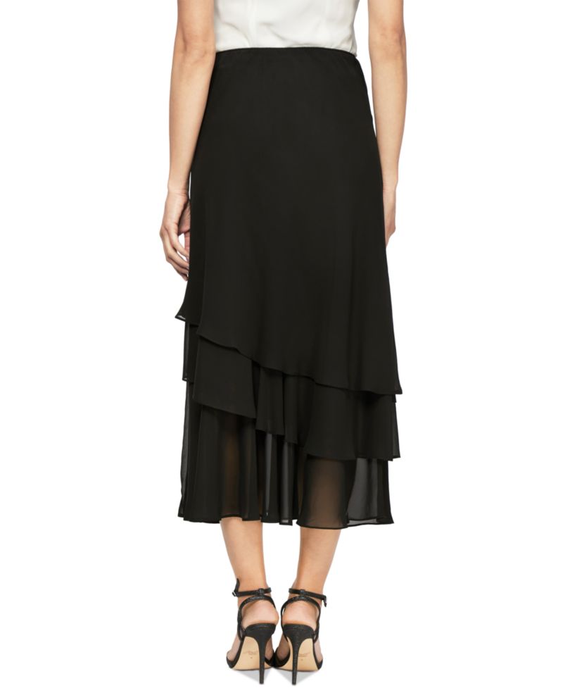 Tiered Chiffon Midi Skirt