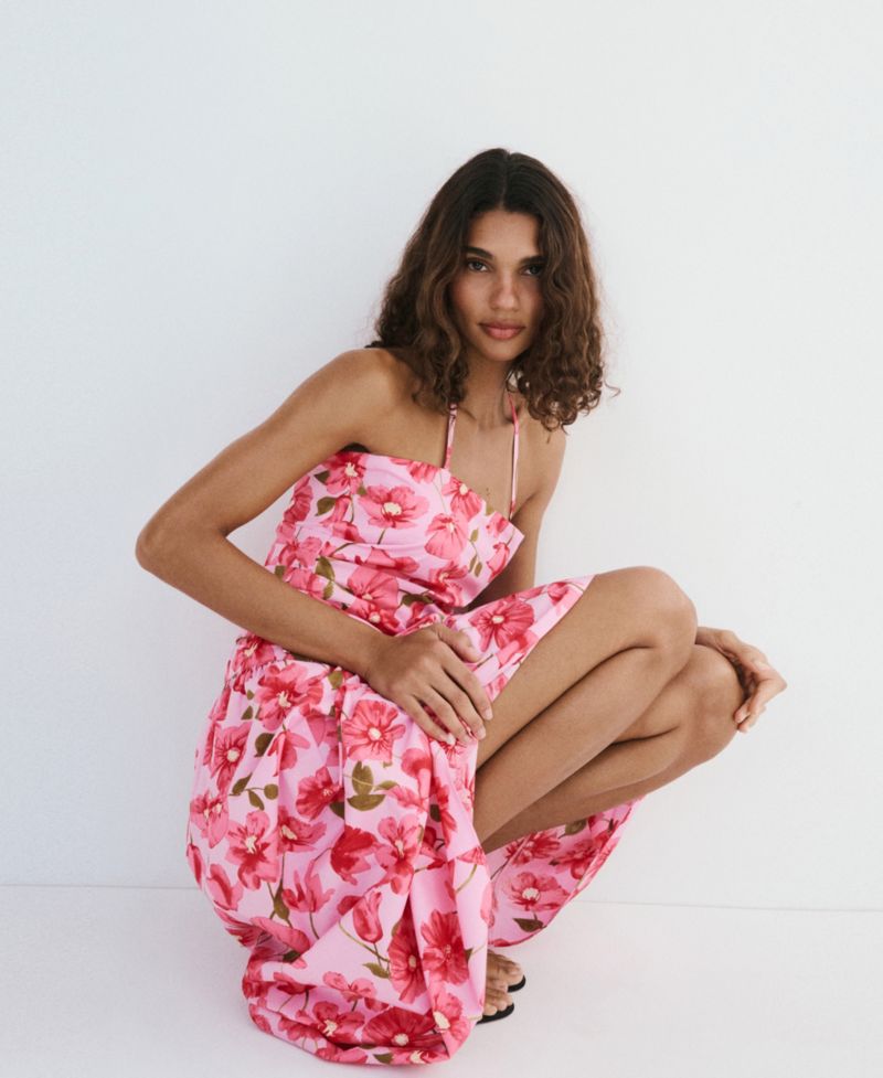 Women's Floral Halter-Neck Top