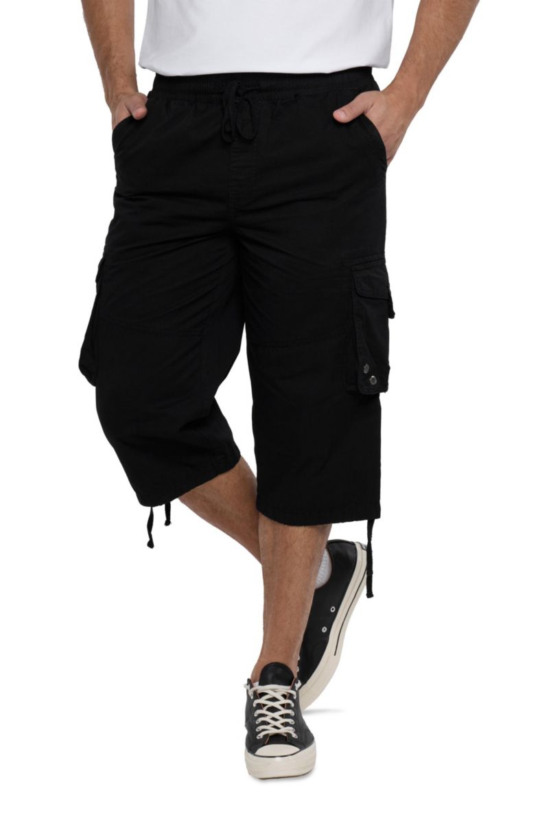 Men's X RAY 18" Elastic Waist Capri Long Cargo Shorts