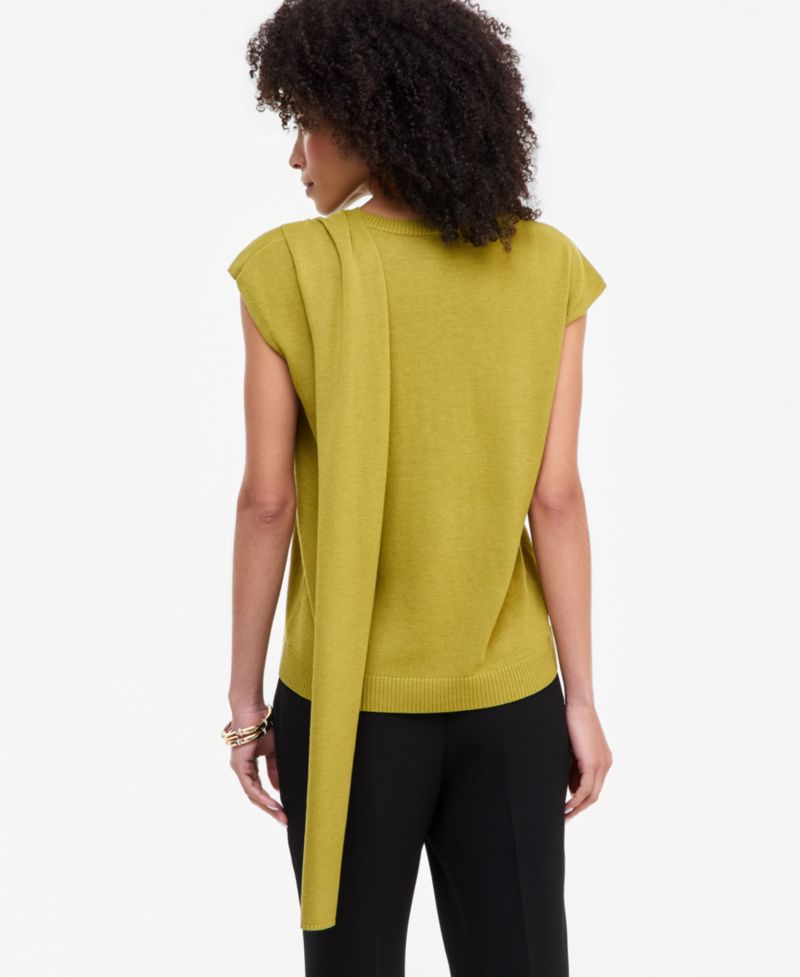 Women's Sleeveless Scarf-Detail Sweater