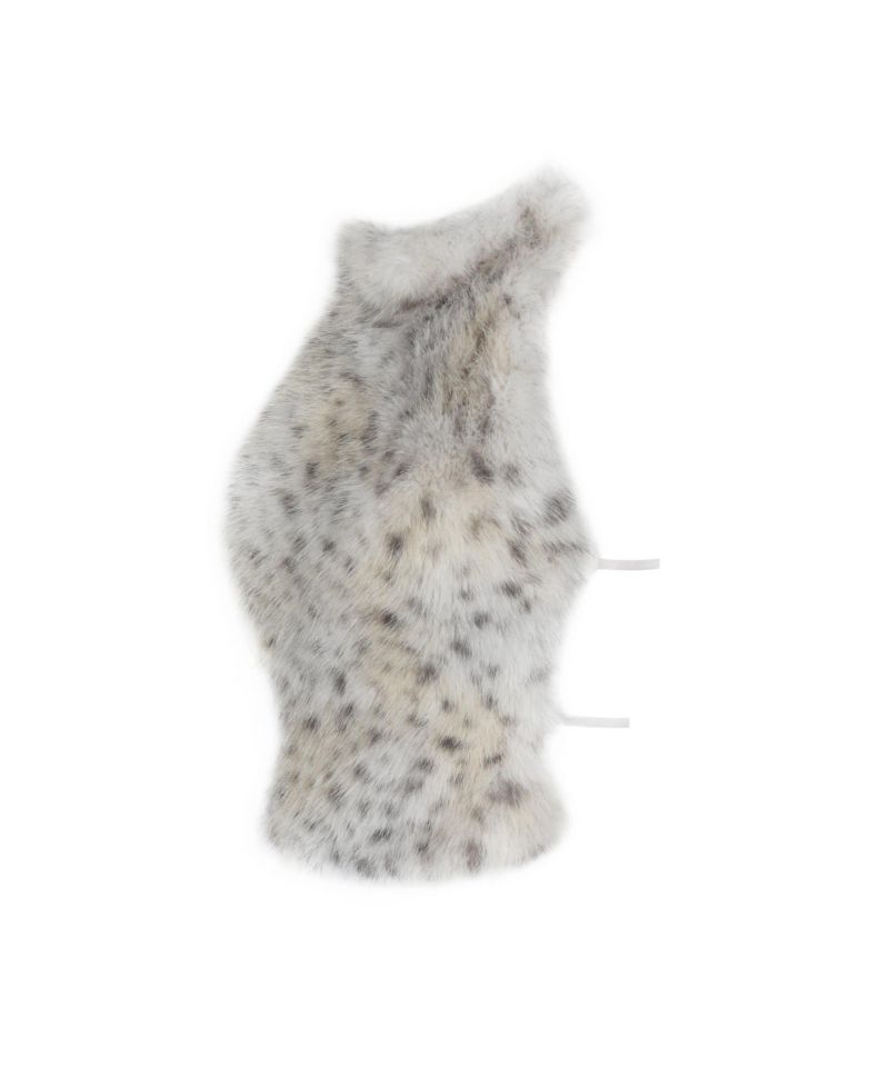 Women's Sasha Tan Cheetah Backless Contoured Fur Halter Top