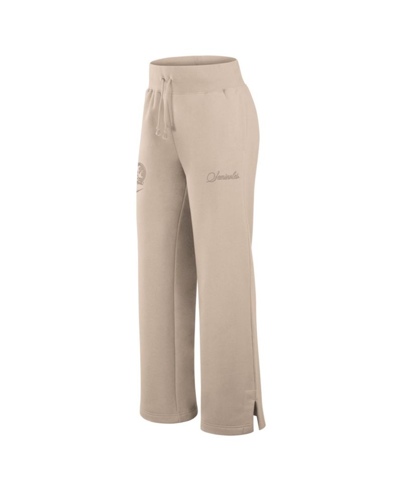 Women's Tan Florida State Seminoles Neutral Stance Collection Phoenix Fleece Wide-Leg Sweatpants