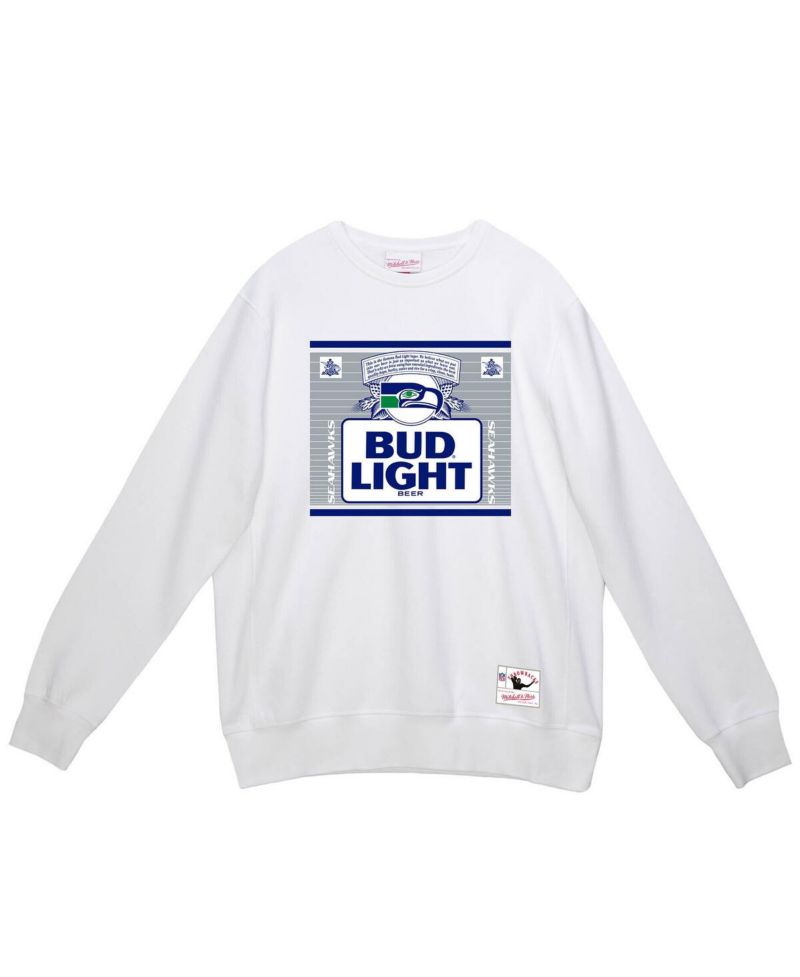 x Bud Light Men's White Seattle Seahawks The Crest Pullover Sweatshirt