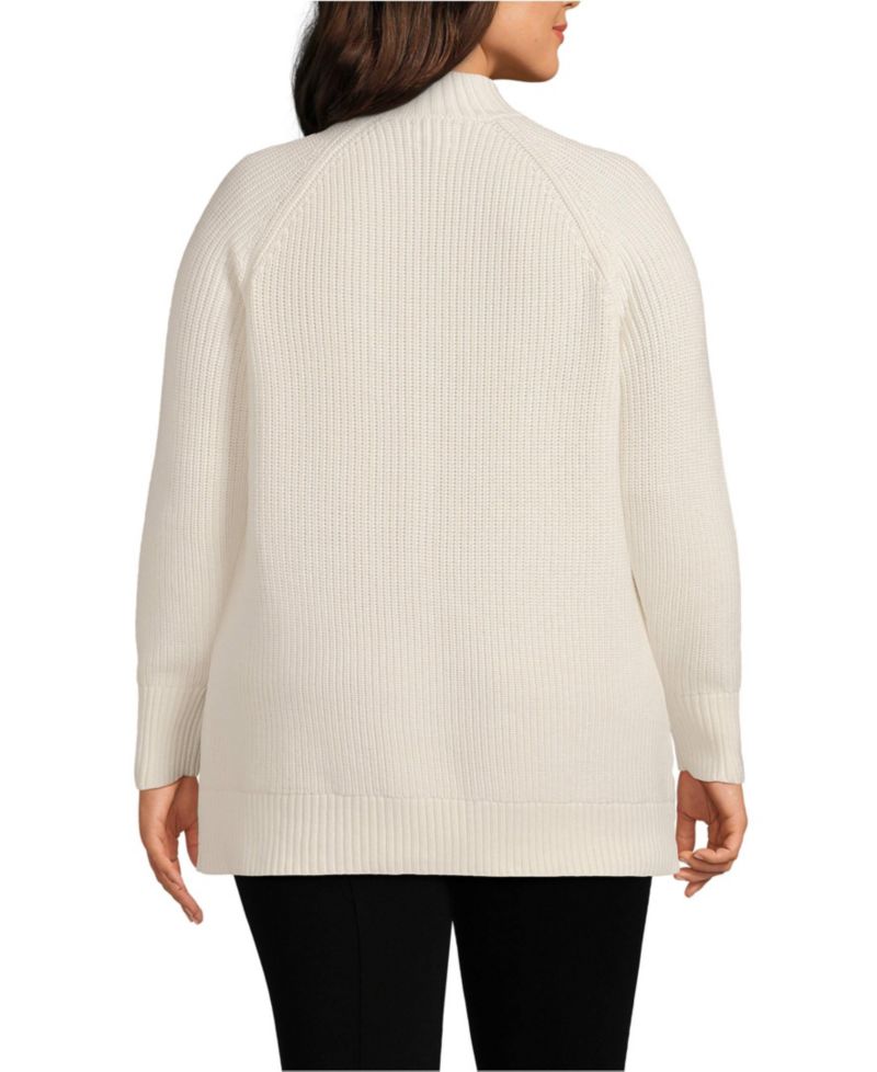 Plus Size Drifter Shaker Easy Fit Mock Neck Tunic Sweater