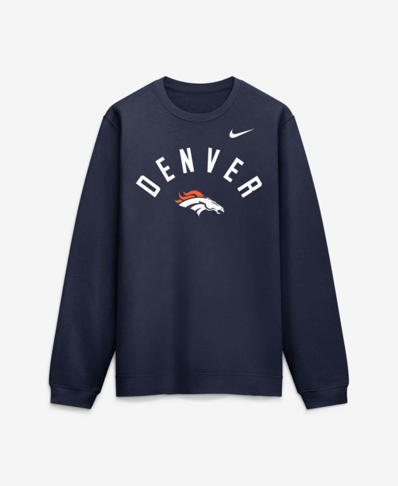 Men's Navy Denver Broncos Defensive Leader Club Fleece Sweatshirt