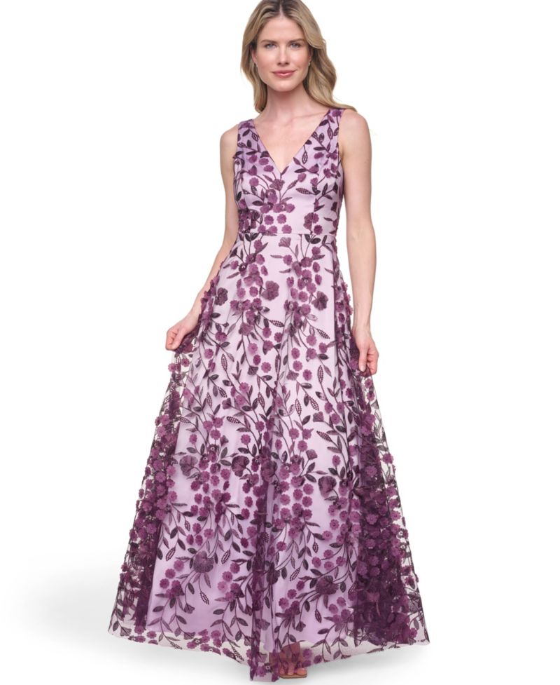 Women's Sleeveless V-Neck Ball Gown