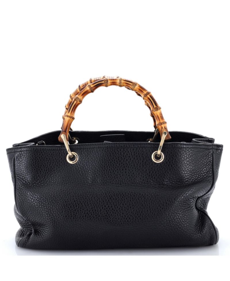 Medium Bamboo Shopper Tote Leather