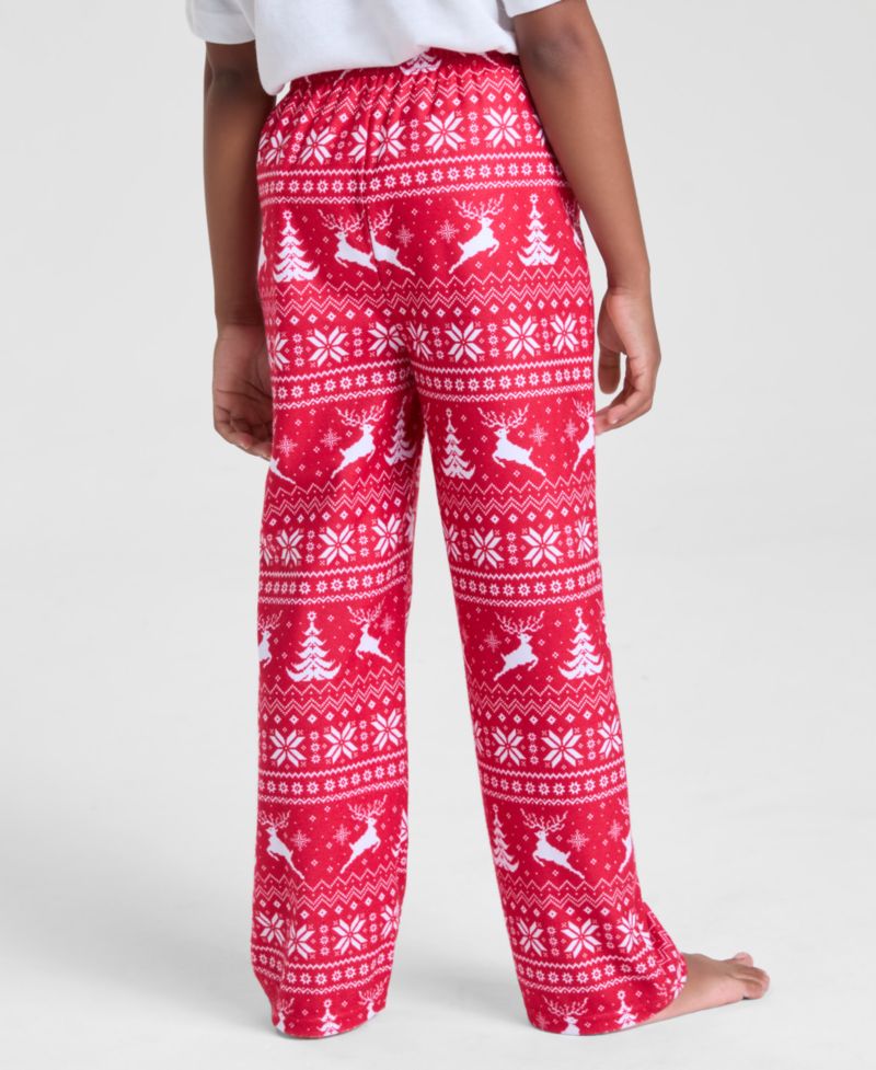 Kids 2T-16 Deer Fair Isle Fleece Pajama Pants