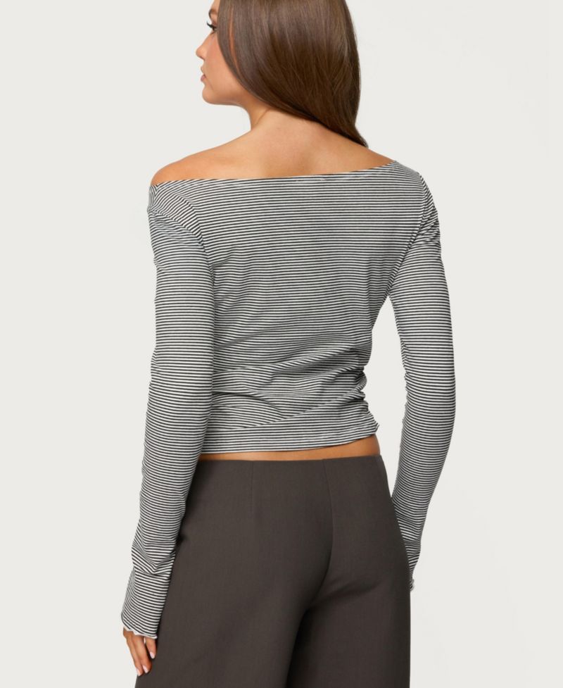 Women's Leyna Striped Off Shoulder Top