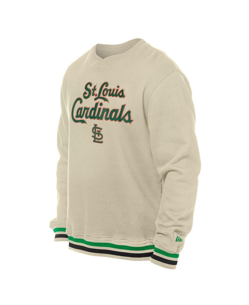 Men's Cream St. Louis Cardinals St. Patrick's Day Twill Pullover Sweatshirt
