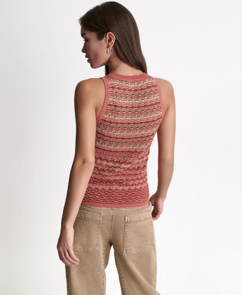 Women's Lurex Stripe Sleeveless Top