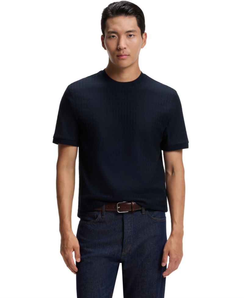 BOSS by Men's Cotton Jacquard Regular-Fit T-Shirt