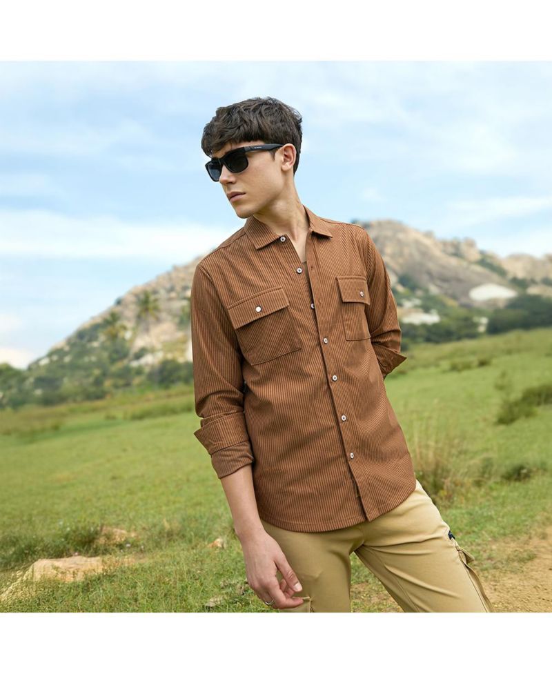 Men's Solid Ribbed Utility Shirt