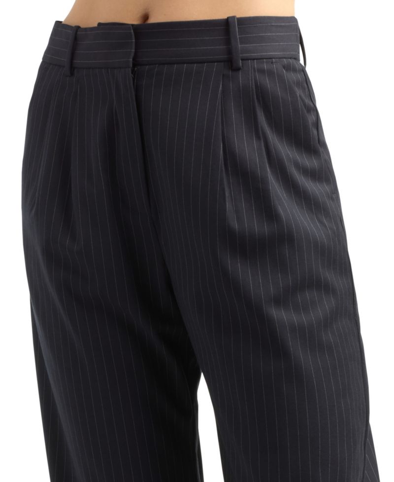 Juniors' Pinstripe Pleated Pants