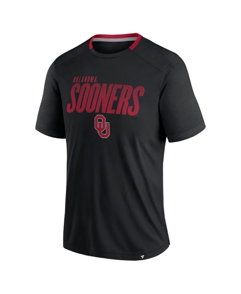 Men's Black Oklahoma Sooners Defender Fade Slant T-Shirt