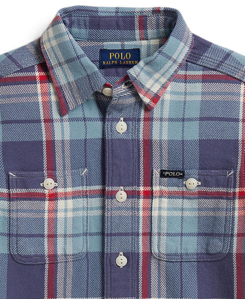 Boys' 2T-7 Plaid Cotton Flannel Work Shirt