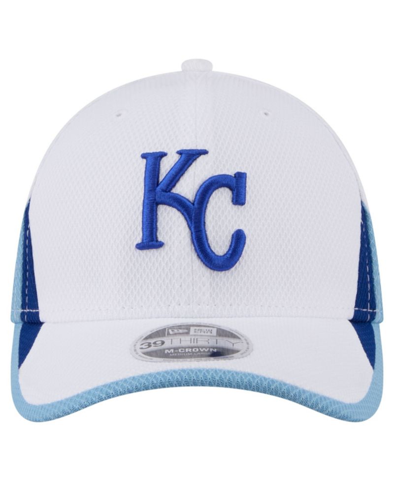 Men's White Kansas City Royals Cut n Sew 39THIRTY Flex Hat