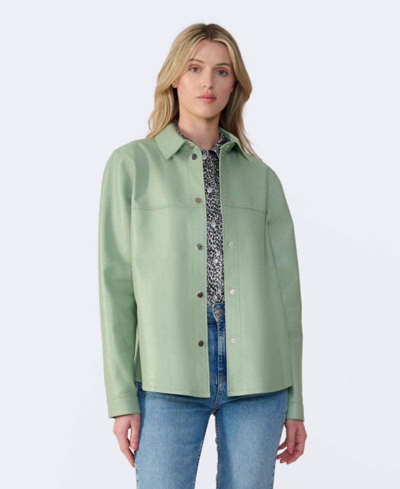 Women's Frankie Leather Shirt Jacket
