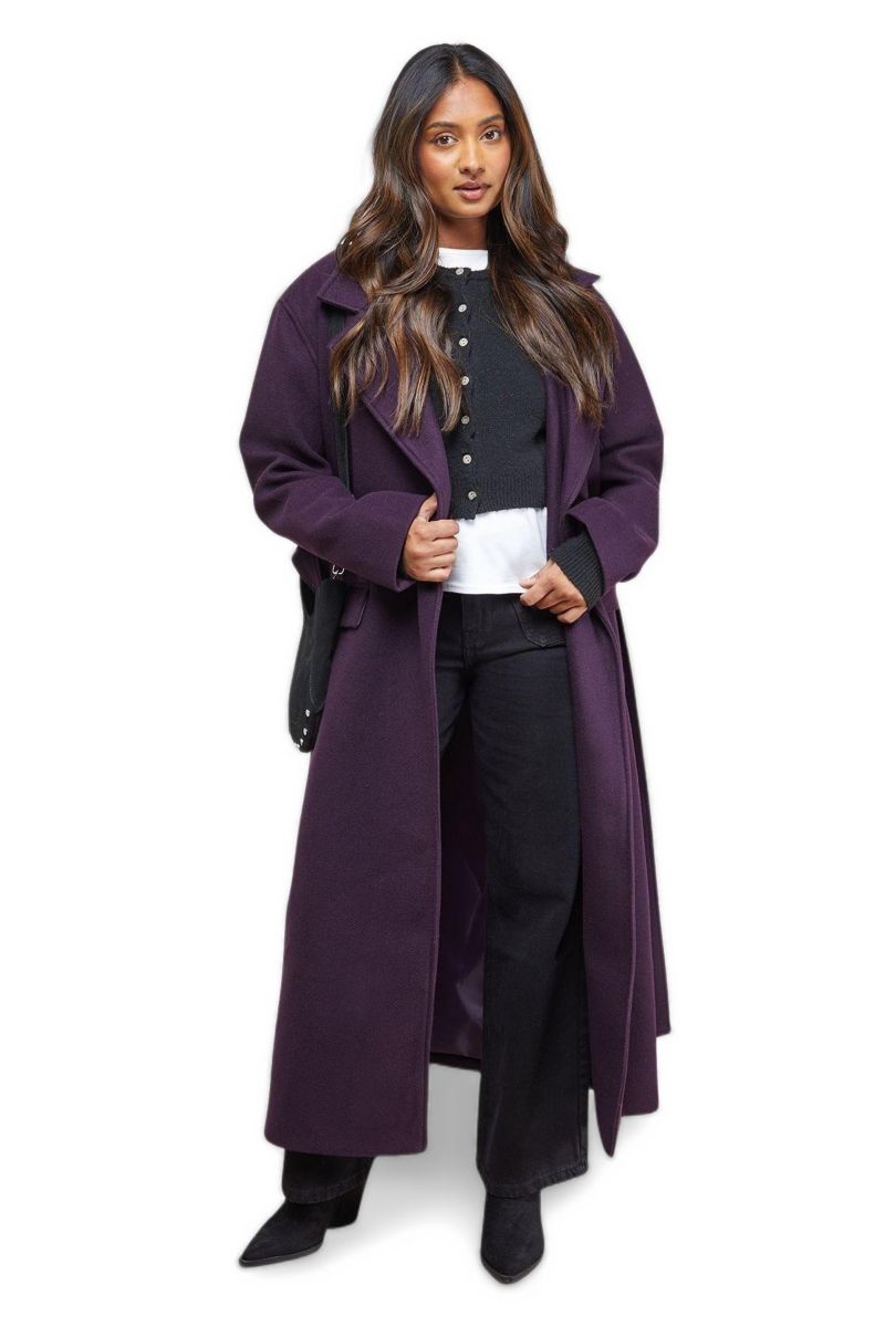 Women's Tie Belt Detail Midi Coat