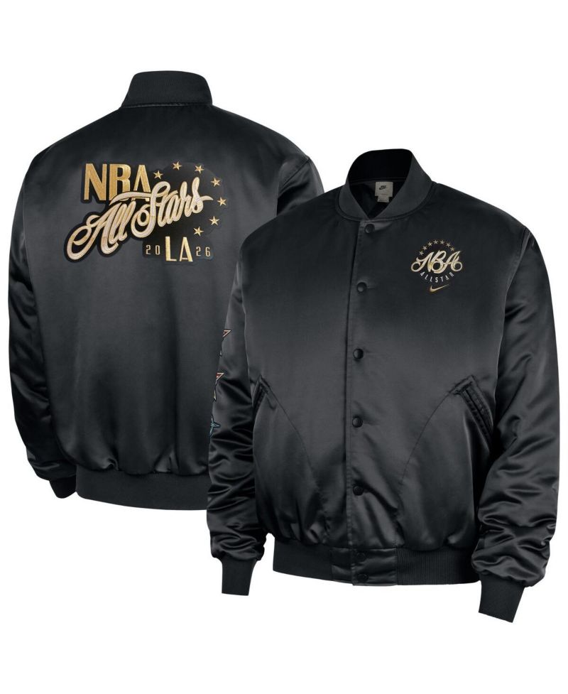 Men's Black 2026 NBA All-Star Game Satin Full-Snap Jacket