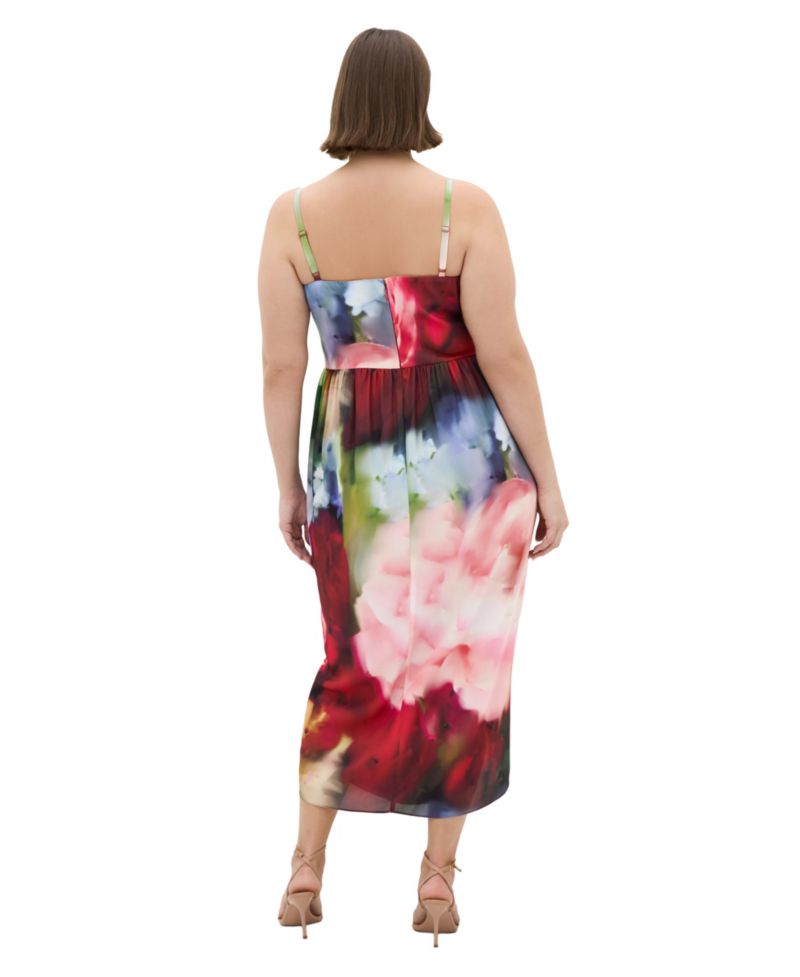 Women's Sassy Floral Print Tulip Midi Dress