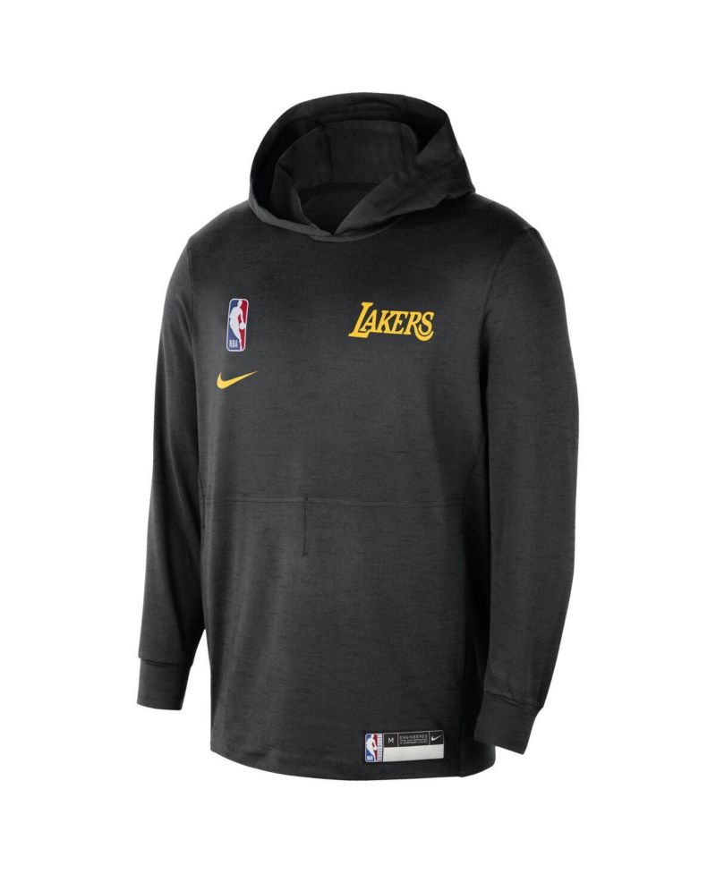 Men's Black Los Angeles Lakers 2024/25 On-Court Authentic Practice Yoga Restore Lightweight Pullover Hoodie