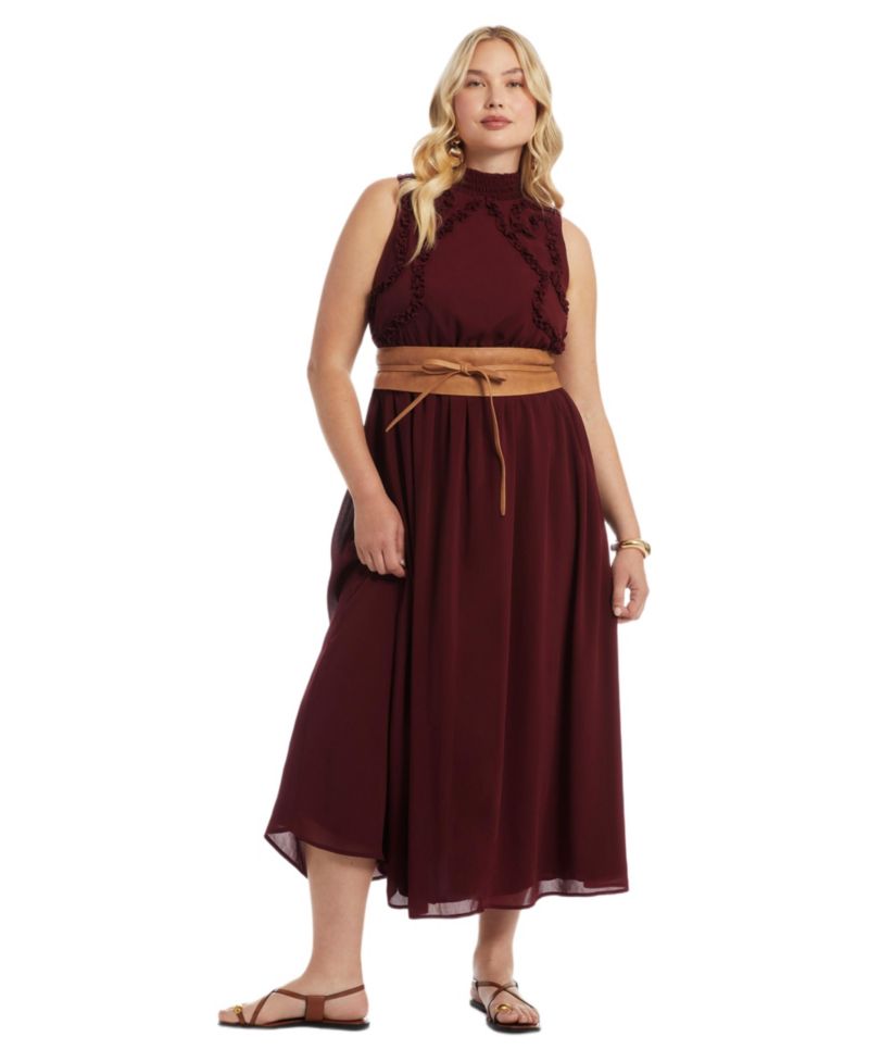 Women's Ruffle Detail Maxi Dress