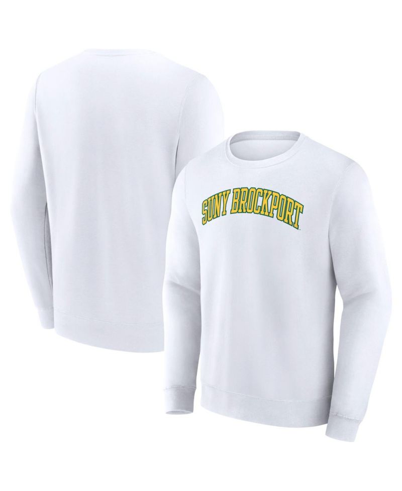 Men's White SUNY Brockport Golden Eagles Short Name Pullover Sweatshirt