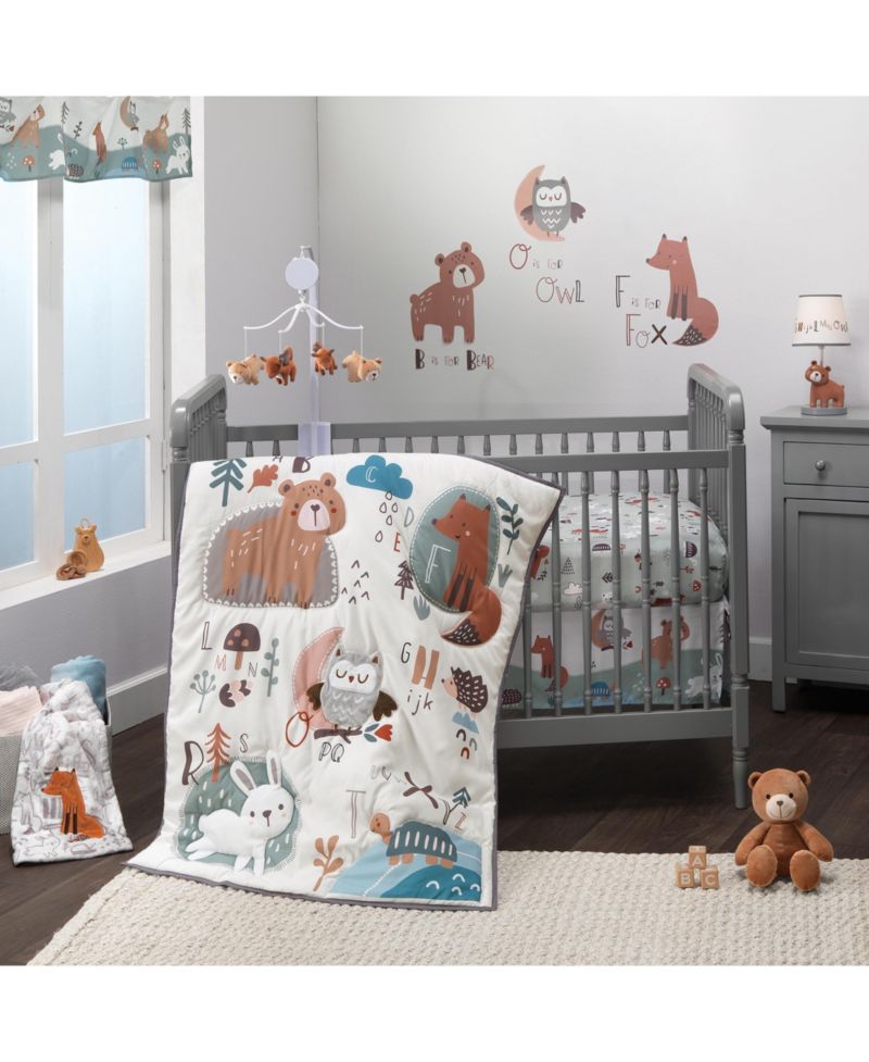 Animal Alphabet Bear/Fox Musical Baby Crib Mobile Soother Toy