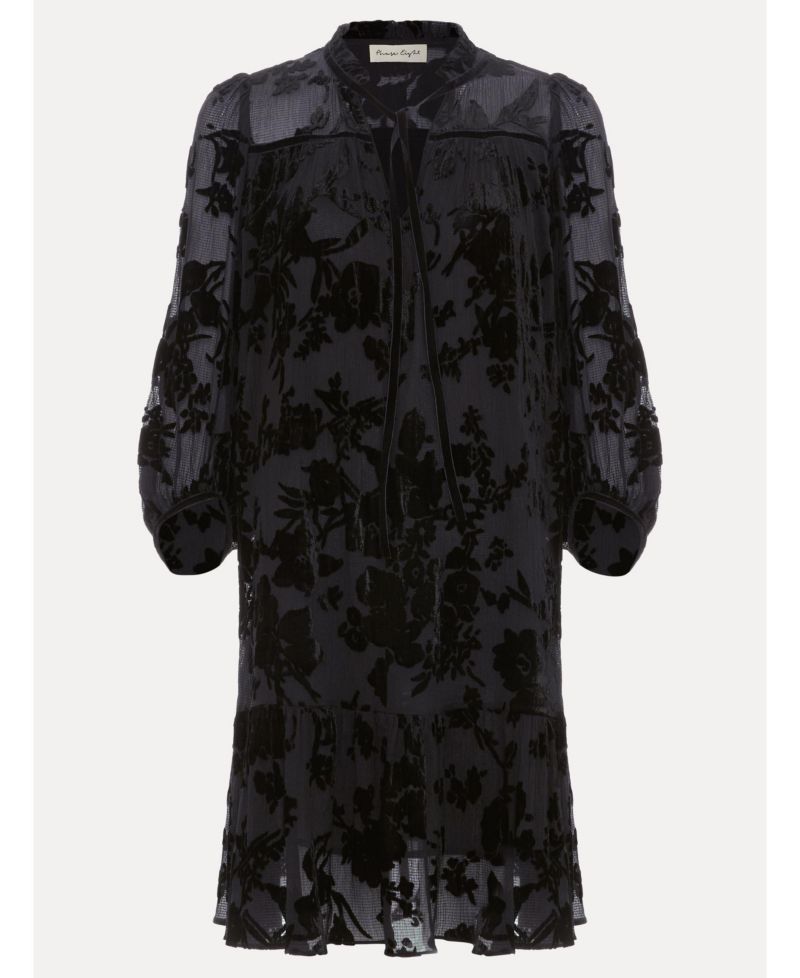 Women's Mila Velvet Floral-Print Mini Dress