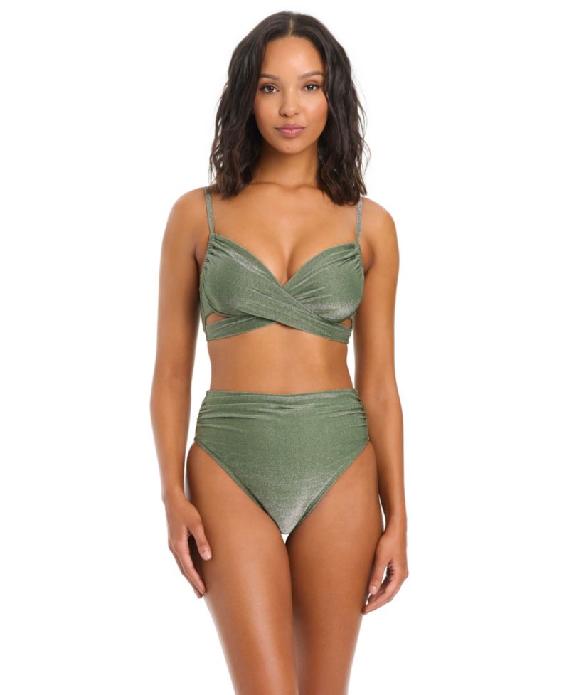 Women's Shimmer Core Solids High-Rise Swim Bottoms
