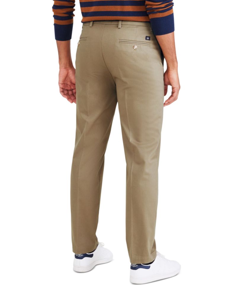 Men's Signature Straight Fit Iron Free Khaki Pants with Stain Defender