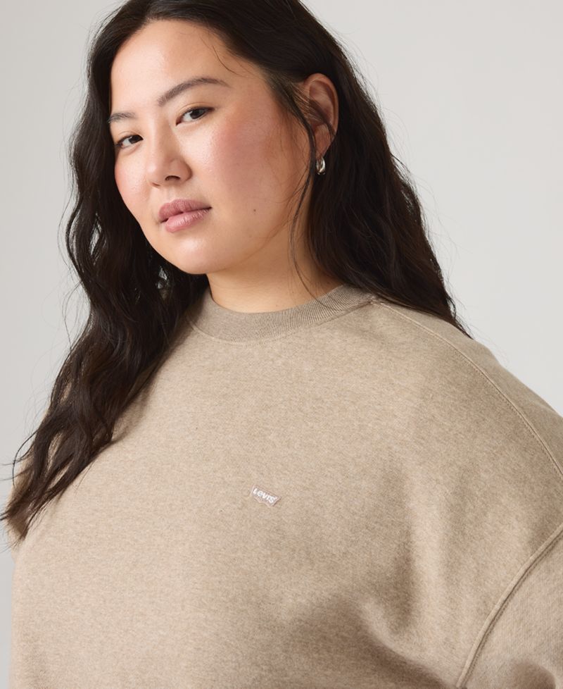 Plus Size Everyday Brushed Fleece Relaxed-Fit Crewneck Sweatshirt