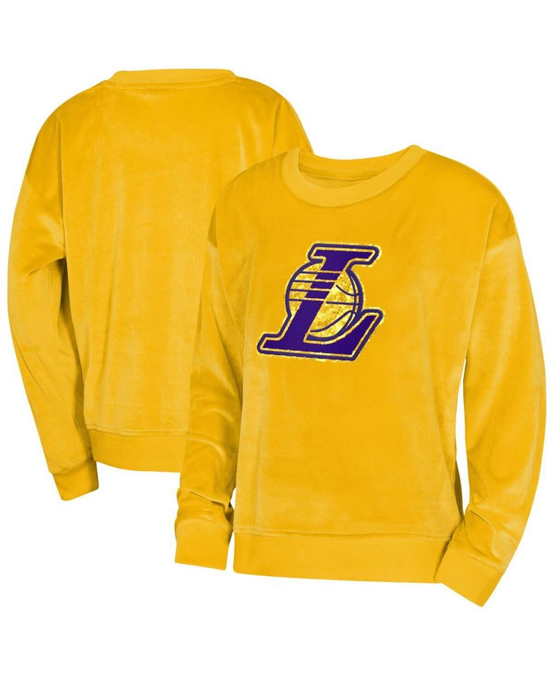Big Boys and Girls Gold Los Angeles Lakers Step Back Sweatshirt