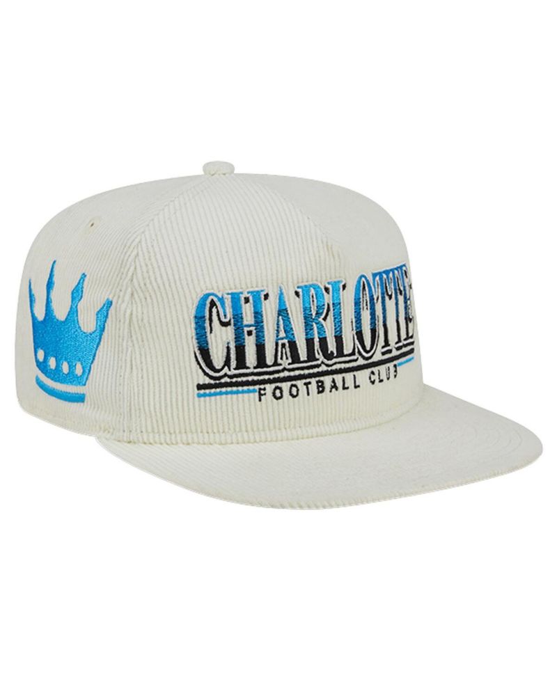 Men's White Charlotte FC Throwback Corduroy Golfer Adjustable Hat