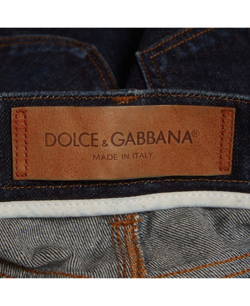 Dolce & Gabbana Women's Mid-Rise Straight-Leg Dark-Rinse Jeans