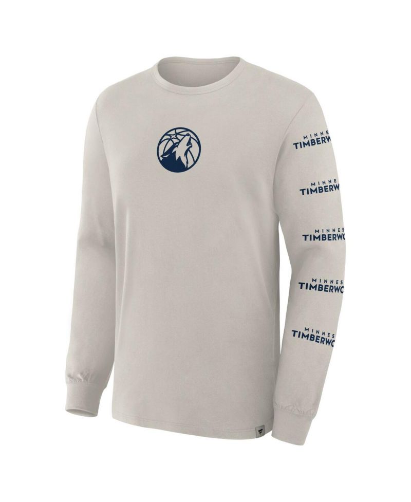 Men's Cream Minnesota Timberwolves Crossover Collection Ball Screen Action Premium Long Sleeve T-Shirt