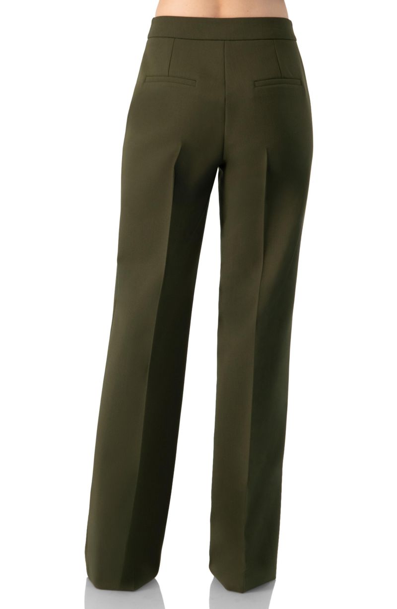 Women's Straight Solid Gabardine Trousers