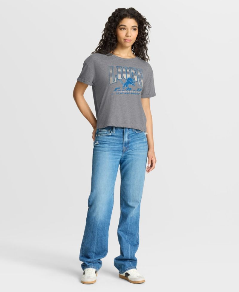 Women's Detroit Lions Overplayed Tribute Tri-Blend Boxy Short-Sleeve T-Shirt