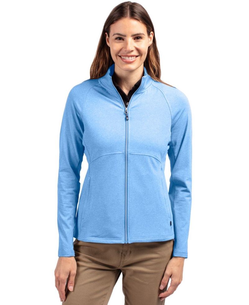 Women's Cutter and Buck Adapt Knit Heather Long Sleeve Full Zip