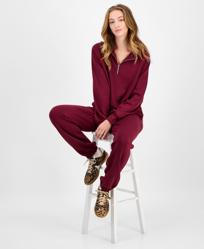 Juniors' Half-Zip Scuba Sweatshirt