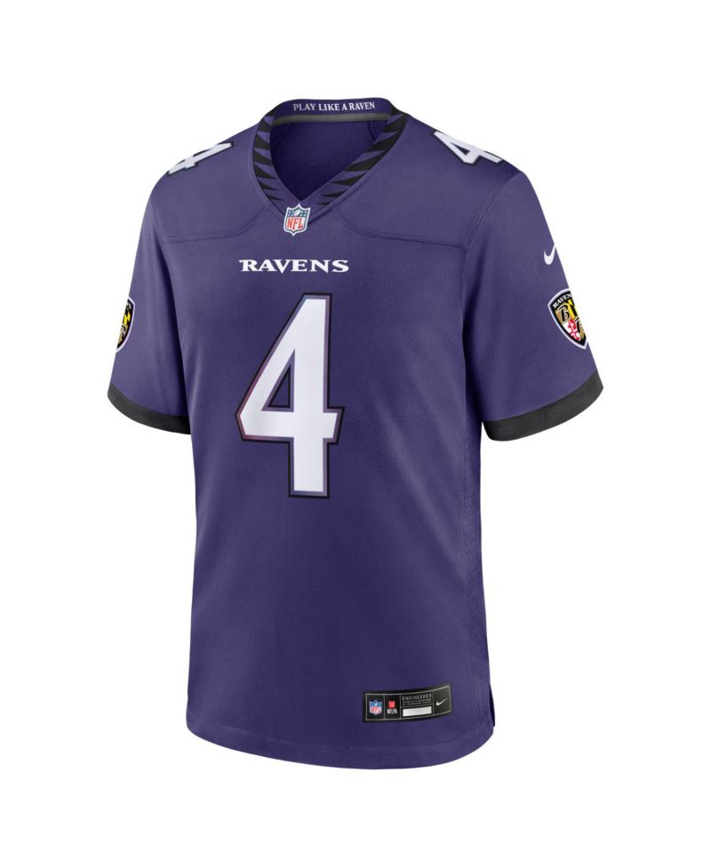 Men's Zay Flowers Purple Baltimore Ravens Team Game Jersey