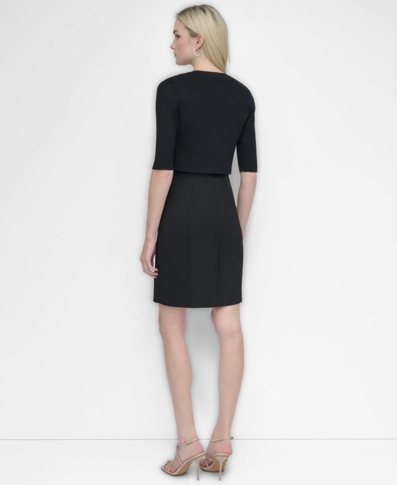 Women's Cropped Elbow Sleeve Snap Front Shrug