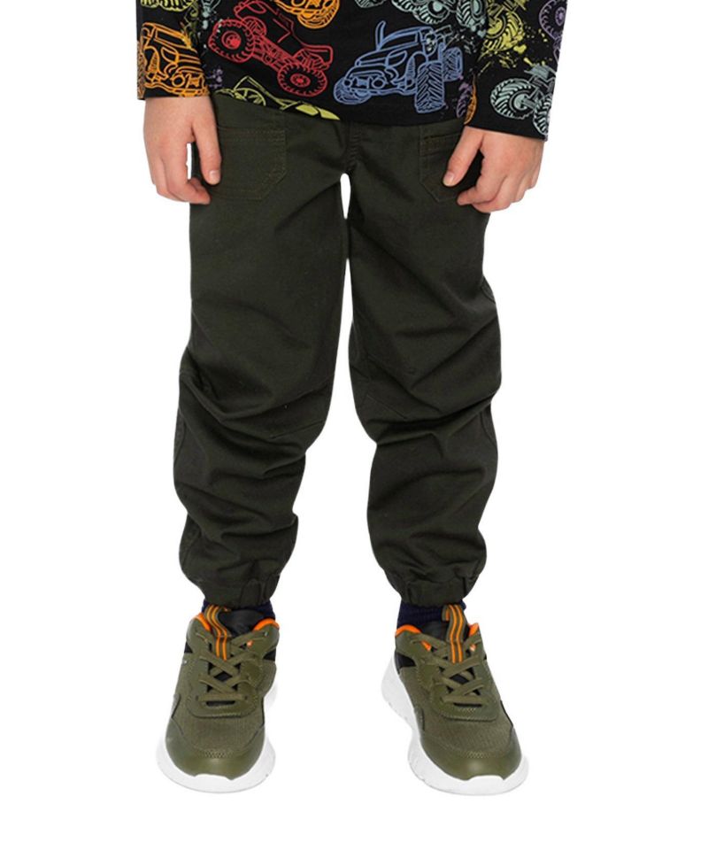 Baby Boys Stretch Canvas Jogger Pants Very Dark Green