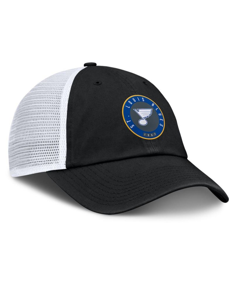 Men's Black/White St. Louis Blues Averie Trucker Adjustable Hat