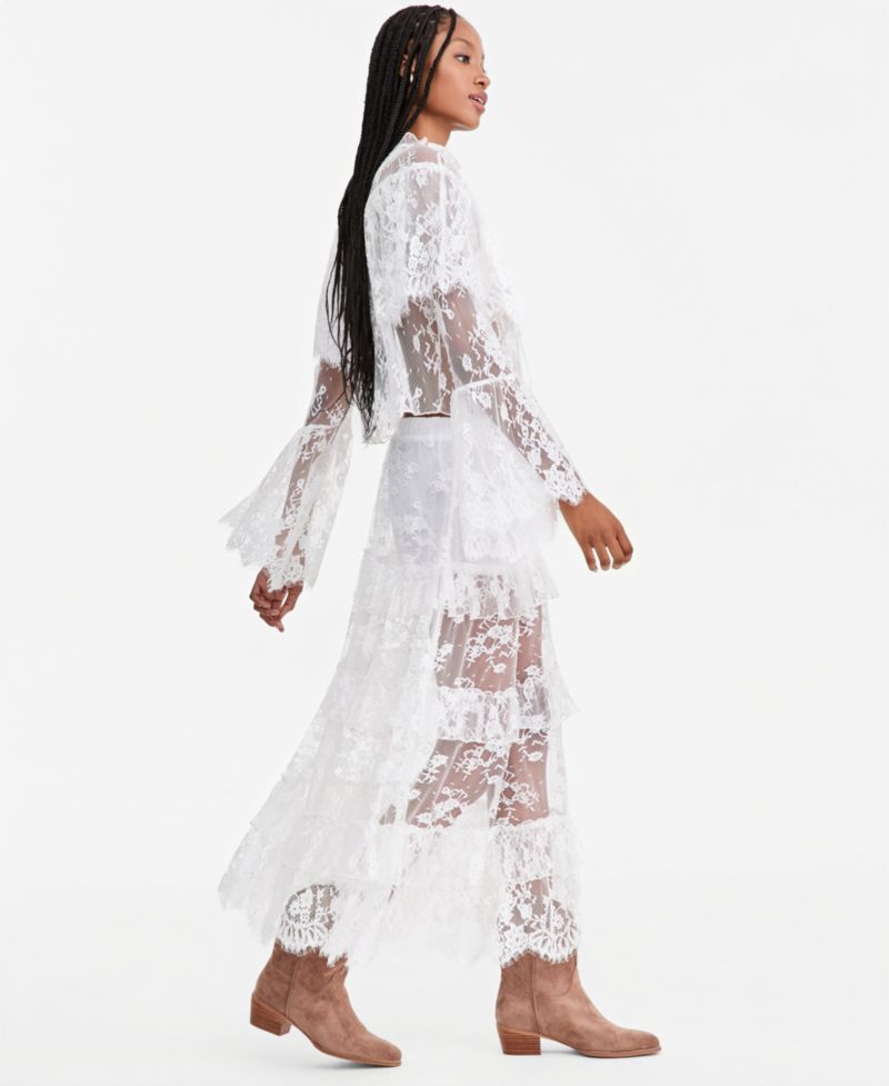 Women's Lace Tiered Maxi Skirt