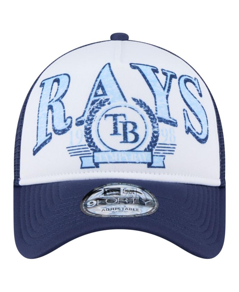 Men's Navy Tampa Bay Rays Distressed 9FORTY A-Frame Adjustable Trucker Hat