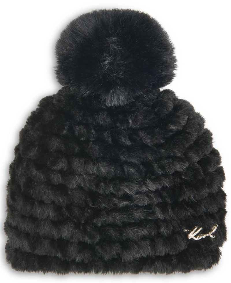 Faux-Fur Pom Logo Hardware Hat