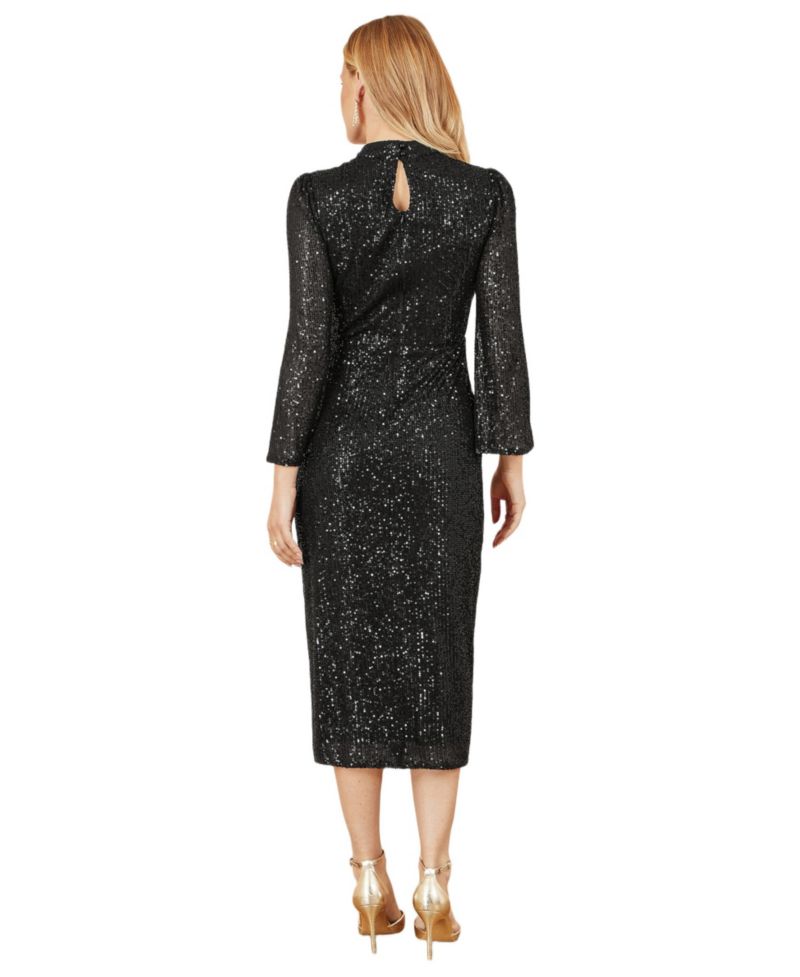 Women's Sequin Fitted Midi Dress
